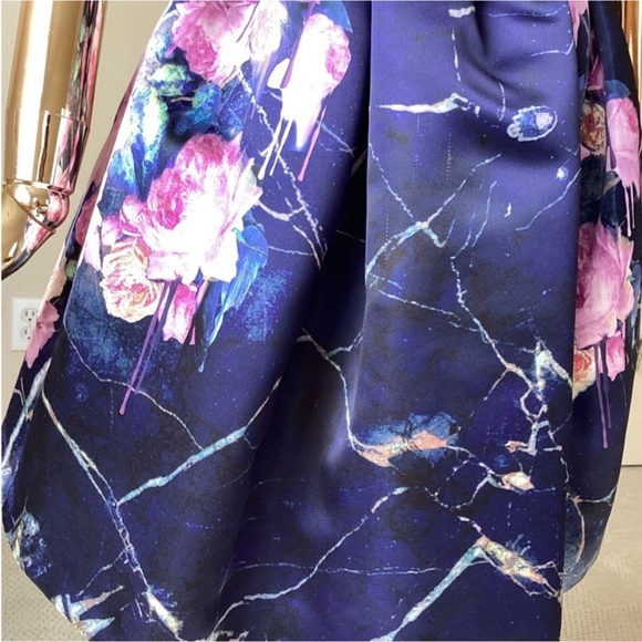 MSGM Duchesse Milan Blue Pink Roses Print Mini Party Dress 2/38 - Picture 8 of 11